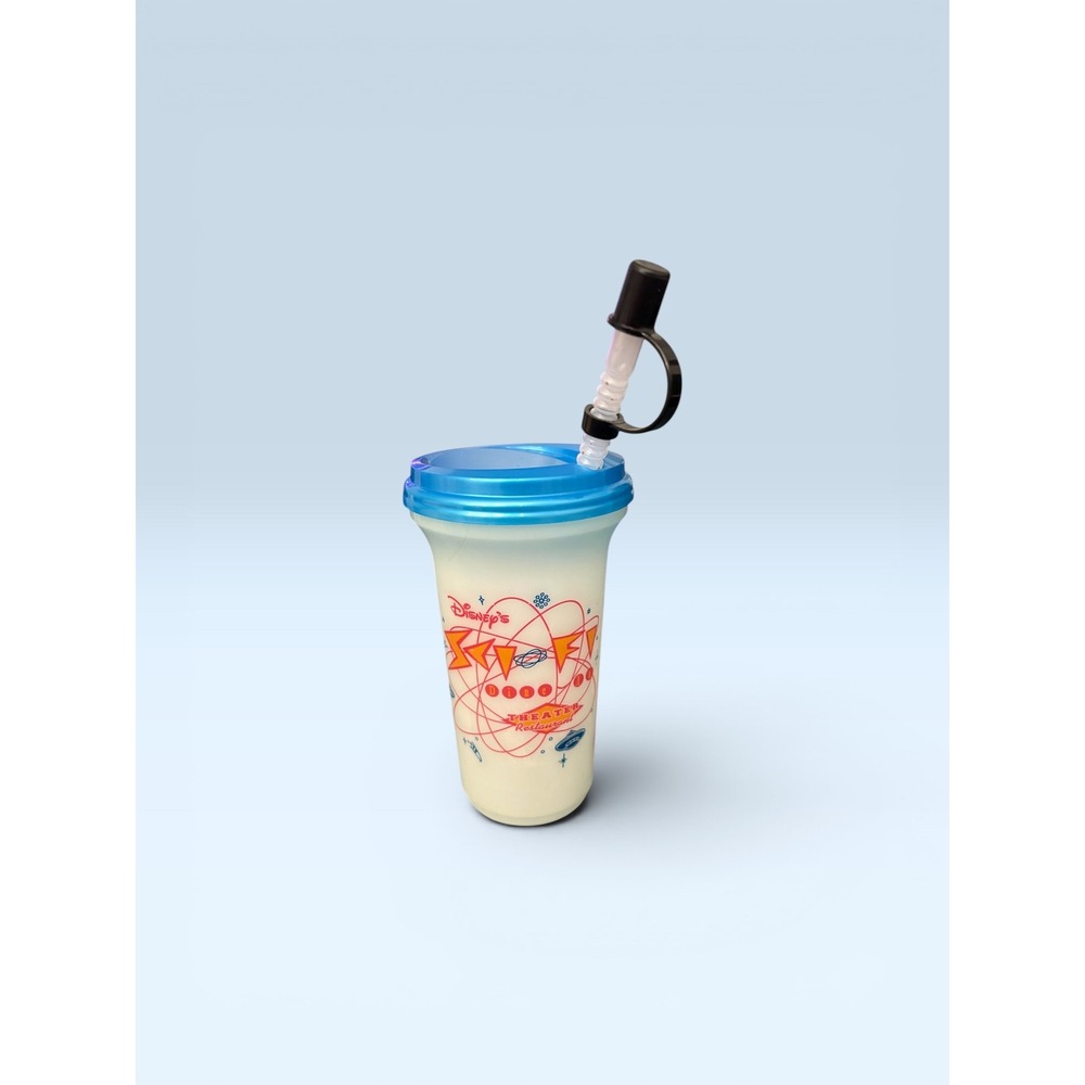 Disney Sci-Fi Dine-In Theater Restaurant Souvenir Cup Lid Straw Hollywood Studio